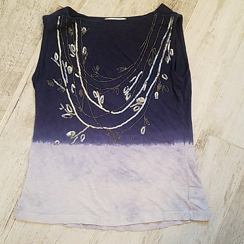Blue cotton top with sequins